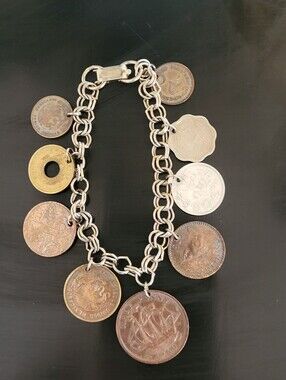 Mid-Century Travel Coin Bracelet 7"